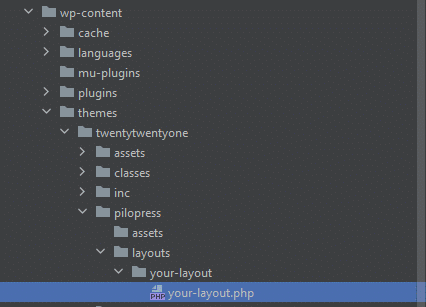Files in IDE for a layout